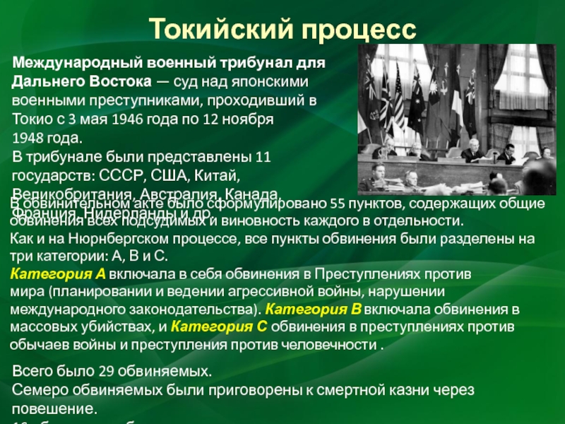 Токийский процесс над военными преступниками японии. Токийский трибунал 1946-1947. Нюрнбергский и Токийский процессы над военными преступниками.