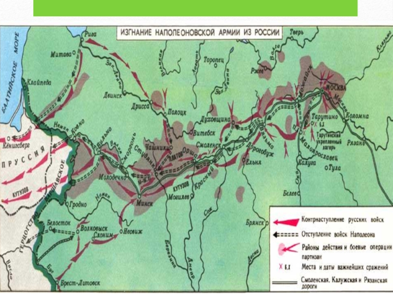 Изгнание наполеона из россии карта