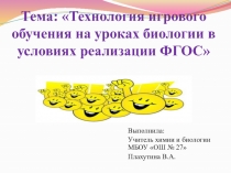 Презентация Технология игрового обучения