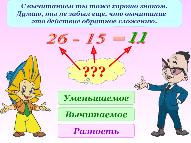 Сложение и вычитание натуральных. Вычитаем. Действие вычитание. Вычитание как действие обратное сложению. Вычитание натуральных чисел нельзя выполнить если.