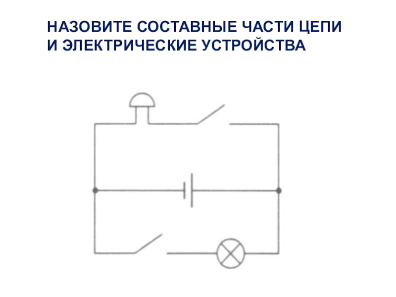 Электрическая цепь и ее составные части. Составные части электрической цепи. Составные части Эл цепи. Назовите составные части цепи и электрические устройства.