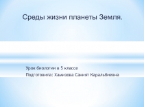 Презентация по биологии на тему Среды жизни планеты Земля
