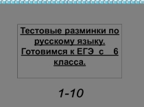 Презентация Тестовые разминки по русскому языку