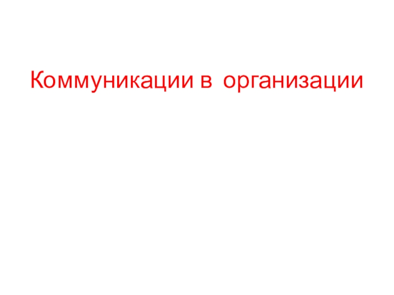 Коммуникации в организации презентация