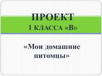 Презентация по окружающему миру  Домашние питомцы