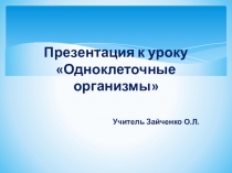 Методическая разработка на тему Одноклеточные организмы