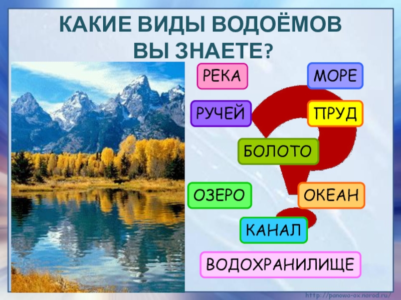 Виды водоемов. Какие виды водоемов. Какие водоёмы вы знаете. Какие виды водоемов вы знаете?. Море озеро болото.