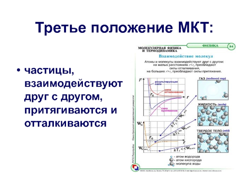 Положения молекулярно кинетической. Третье положение молекулярно-кинетической теории. 3 Положения МКТ. Физика 10 класс основы молекулярно-кинетической теории. 3 Положения МКТ В физике.