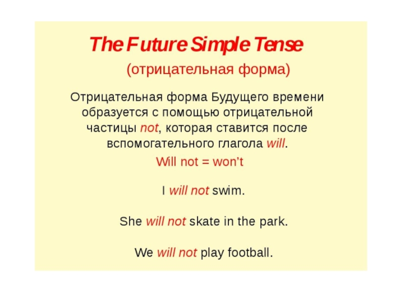 Отрицательное предложение будущего времени. Future simple в английском языке. Future simple Tense правило. Отрицательная форма Future simple. Простое будущее время в английском.