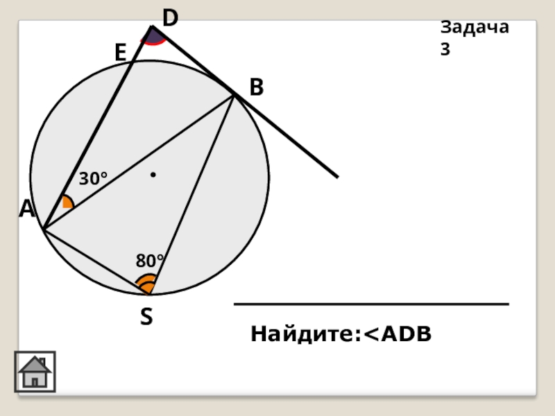 Найдите угол adb. Повторение по теме подобные треугольники окружность. Найдите ADB.