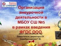 Выступление на конференции по теме Организация внеурочной деятельности в рамках ФГОС ООО