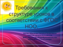 Презентация по теме Требования к структуре урока в соответствии с ФГОС НОО