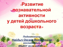 Презентация по познавательному развитию на тему Развитие познавательной активности у детей дошкольного возраста