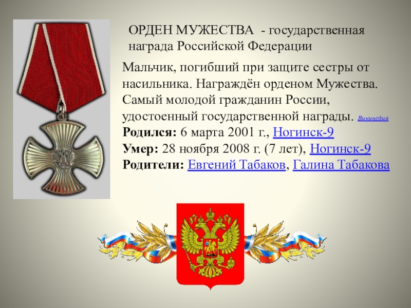 Орден мужества за что награждают. Орден герой России и орден Мужества. Дети Награжденные орденом Мужества. Орден Мужества презентация. Список награжденных орденом Мужества.