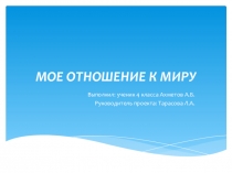 Презентация к уроку на тему: Мое отношение к миру.