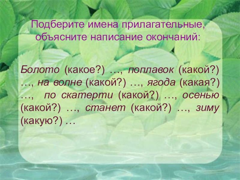 Болотом окончание. Болото какое прилагательное. Ягода какая прилагательные. Прилагательные к слову болото. Имя прилагательное.