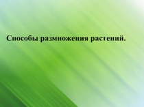 Презентация по биологии на тему Способы размножения растений