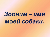 Зооним -имя моей собаки