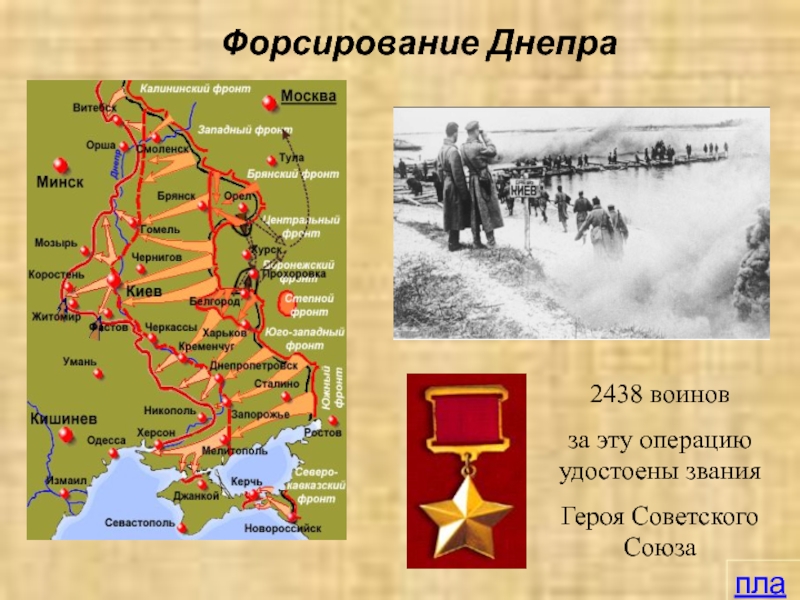 Днепровская операция 1943 карта