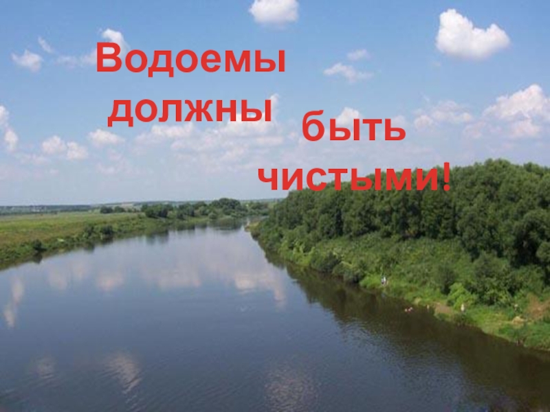 Водоемы должны быть чистыми. Водоемы должны быть чистыми это верно.