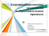 Презентация Здоровьесберегающие технологии в образовательном процессе.
