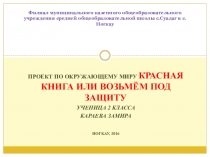 Проект по окружающему миру на тему Красная книга