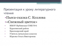 Презентация к уроку литературного чтения в 4 классе С. Козлов Снежный цветок