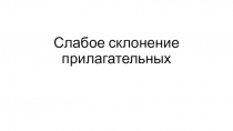 Разработка урока по темеСлабое склонение прилагательных