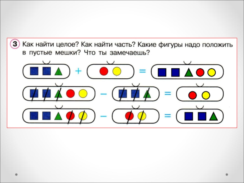 Какие фигуры надо положить в пустые мешки. 1 Класс урок 15 части фигуры. Положи фигуры в пустые мешочки. Математика класс 1 части фигур урок 15.