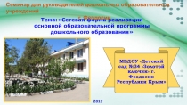 Презентация Сетевая форма реализации основной образовательной программы дошкольного образования