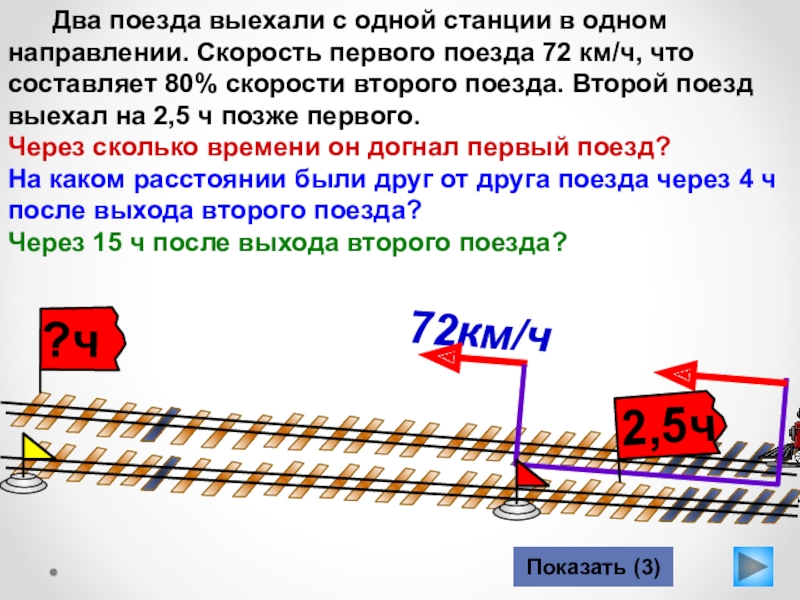 2 поезда вышли