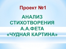 Проект Анализ стихотворения А.А.Фета Чудная картина