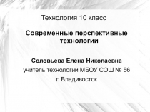 Презентация Современные перспективные технологии. Нанотехнологии. 10 класс