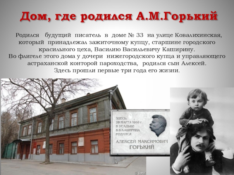 Детство писателя горького. Дом в котором родился Горький. Дом в котором родился Горький Ковалихинская 33.