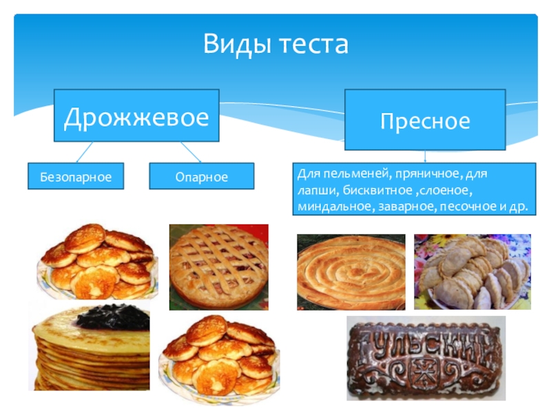 Презентация на тему виды теста