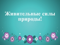 Презентация по самопознанию Живительные силы природы