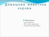 Презентация по биологии на тему Домашнее животное - корова