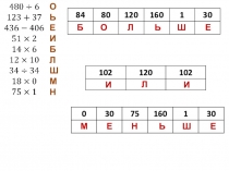 Презентация устный счет больше или меньше
