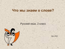 Презентация по русскому языку на тему Что мы знаем о слове (2 класс)