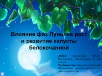 Презентация к исследовательской работе Влияние фаз Луны на рост и развитие капусты белокочанной