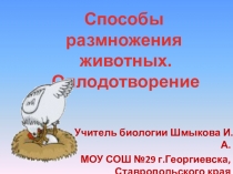 Презентация по биологии на тему Способы размножения животных. Оплодотворение (7 класс)