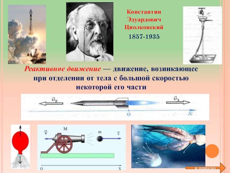 Реактивное движение конспект. Циолковский Константин Эдуардович реактивное движение. Теория реактивного движения Циолковский. При реактивном движении возникает .... Реактивное движение физика.