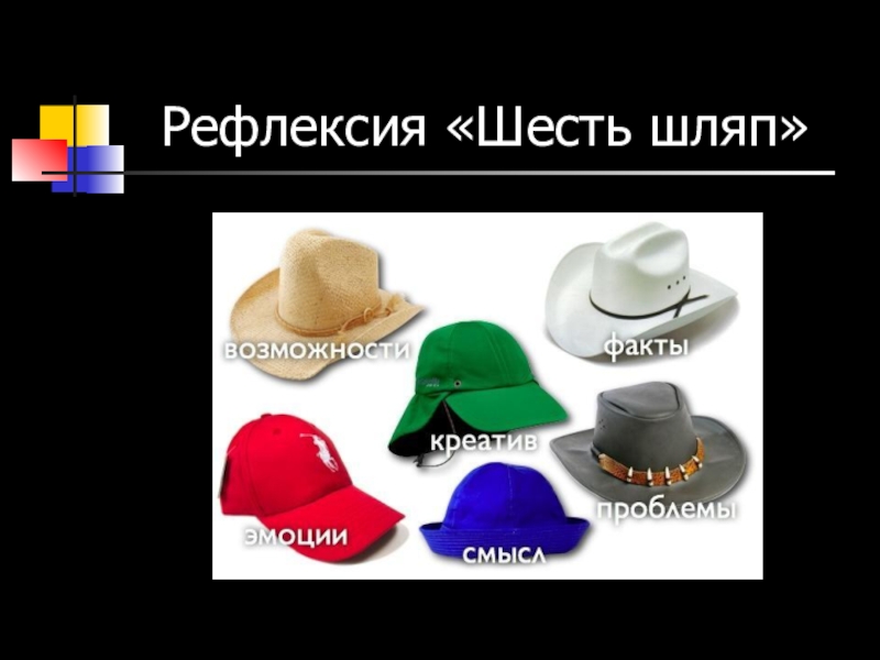 Формы организации рефлексии игра шляпа. Рефлексия 6 шляп. Прием шесть шляп рефлексия. Рефлексия метод 6 шляп. 6 Шляп мышления рефлексия.