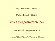 Презентация по русскому языку на тему Имя существительное (2 класс)