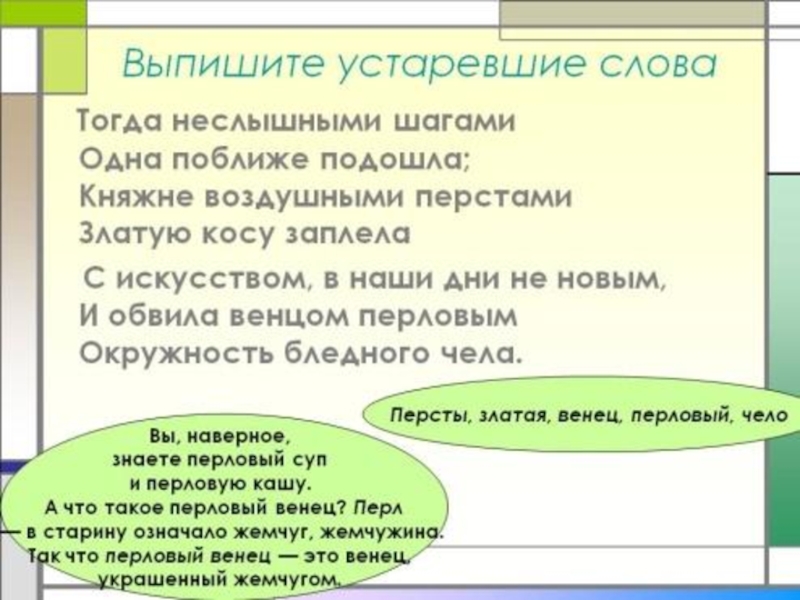 Использование устаревших слов в повседневной жизни проект по литературе