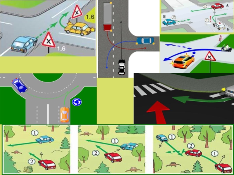 Проезд на равнозначном перекрестке в картинках