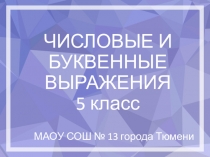 Презентация по математике Числовые и буквенные выражения (5 класс)