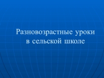 Разновозрастные уроки в сельской школе