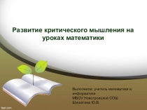 Презентация к докладу по теме: Развитие критического мышления на уроках математики (Описание опыта работы)