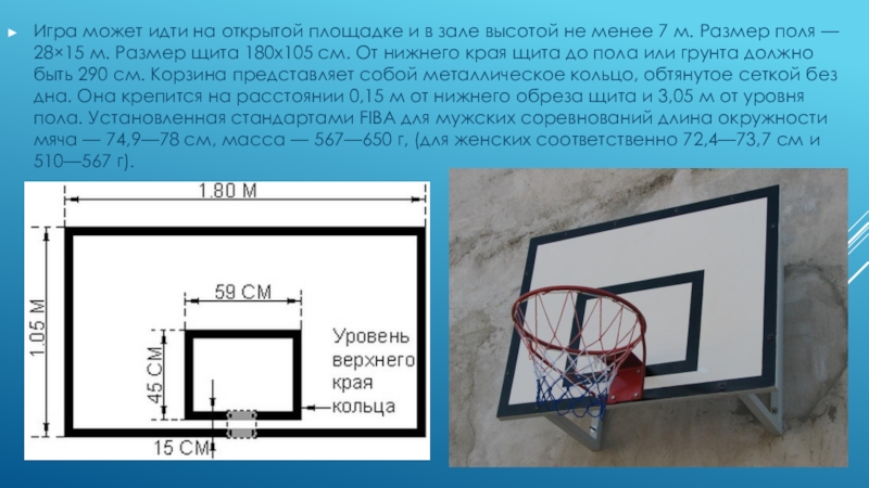 Официальные правила баскетбола фиба действуют егэ. Баскетбольный щит Размеры обводки. Баскетбольная сеть №7 FIBA чертеж. Стандарты FIBA для мячей. Высота Нижнего края щита над поверхностью площадки баскетбол.